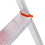 Banqueta Escada Alumínio 3 Degraus 0,62m 120kg Prata e Laranja Botafogo - Imagem 2