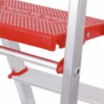 Escada Alumínio 5 Degraus 1,56m 120kg Prata e Vermelho Botafogo - Imagem 2