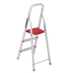 Escada Alumínio 3 Degraus 1,09m 120kg Prata e Vermelho Botafogo - Imagem 4