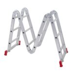 Escada Articulada 4x3 12 Degraus em Alumínio 3,23m Botafogo
