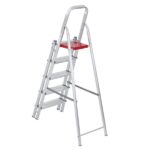Escada De Alumínio Dupla 5 Degraus Natural 120kg Reisam - Imagem 4