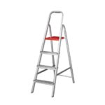 Escada Doméstica Aluminio 4 Degraus Natural 120 Kg Reisam