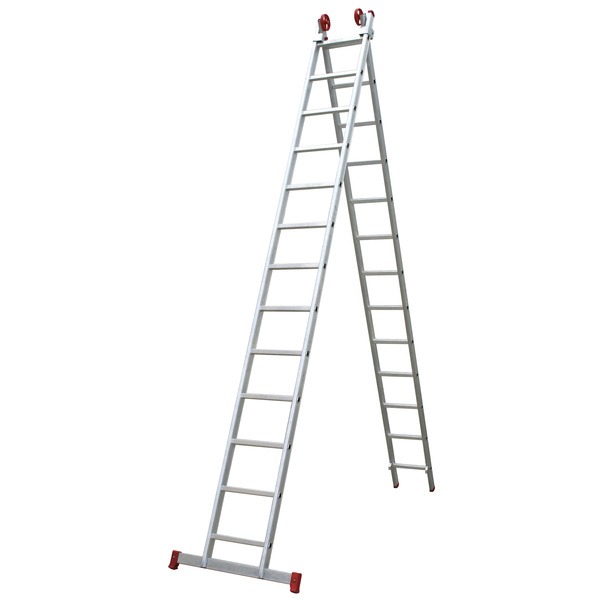 Escada Extensível 13x2 26 Degraus em Alumínio 6,68m Botafogo