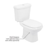 Kit Vaso Sanitário com Caixa Acoplada e Assento Branco Duplo Acionamento 3/6L Saída Vertical Sabatini Icasa - Imagem 4