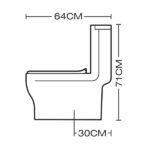Vaso Sanitário Monobloco Branco Duplo Acionamento 3/6L Vertical Jaspe Pettra - Imagem 2